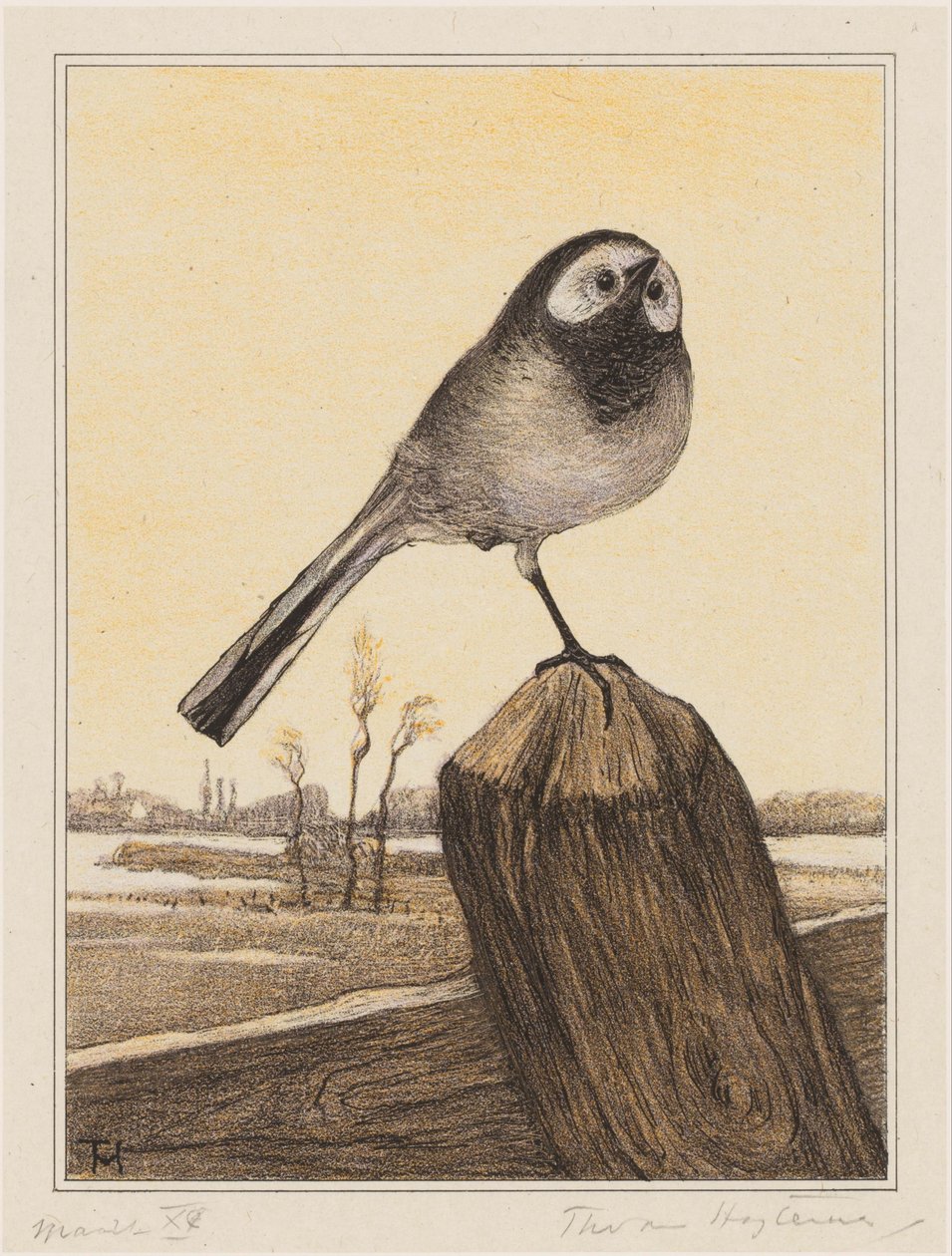 Lavandera en palo de Theo van Hoytema (signed by artist)