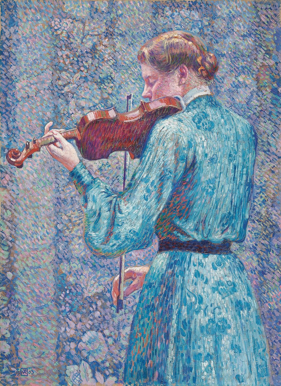 Marie-Anne Weber tocando el violín de Théo van Rysselberghe