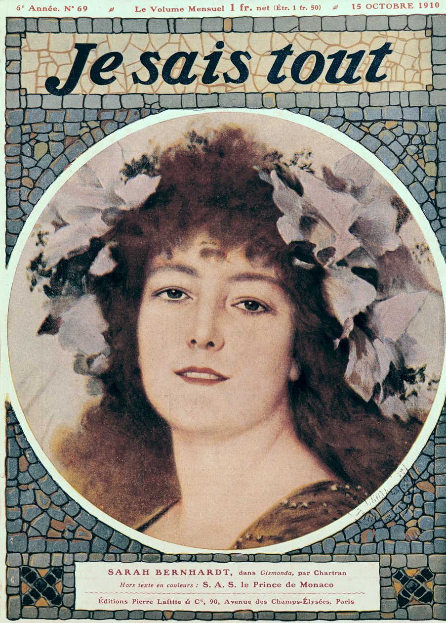 Sarah Bernhardt (1844-1923) en Gismonda de Victorien Sardou (1831-1908) portada de 