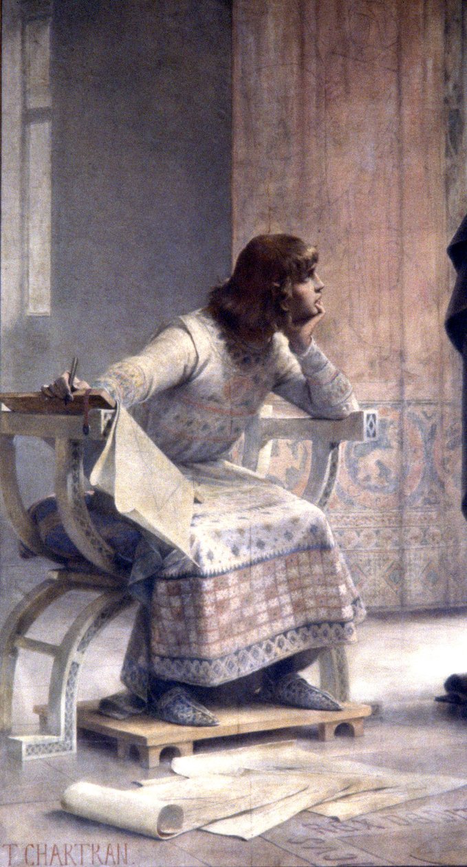 La educación de San Luis, c. 1885 (fresco) de Theobald Chartran