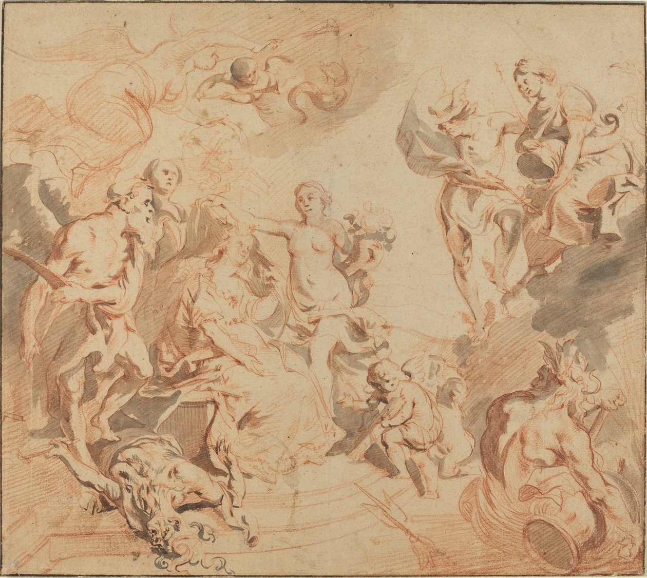 Amberes bendecida con abundancia de Theodoor van Thulden