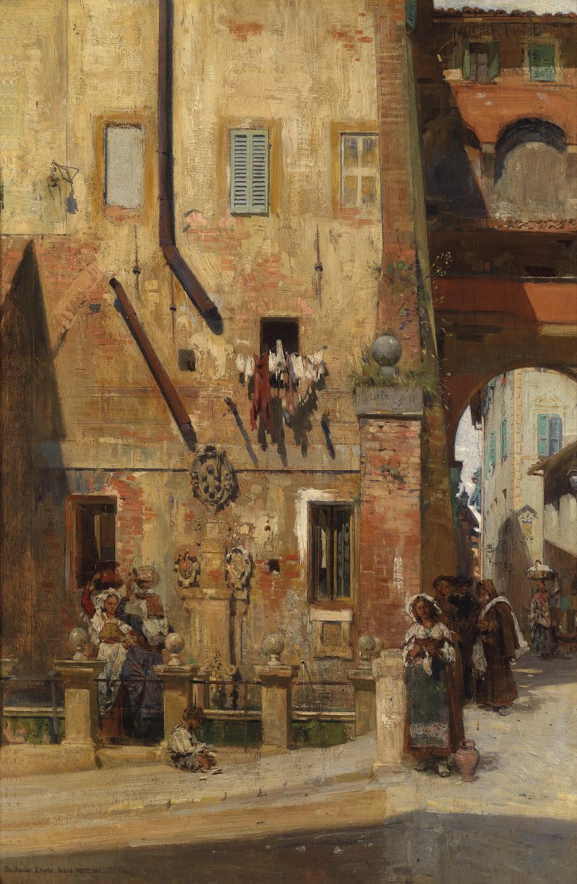 Bullicio en las calles de Siena de Theodor Josef Ethofer