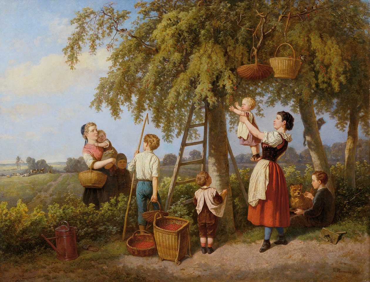 la cosecha de cerezas de Theodor Hosemann