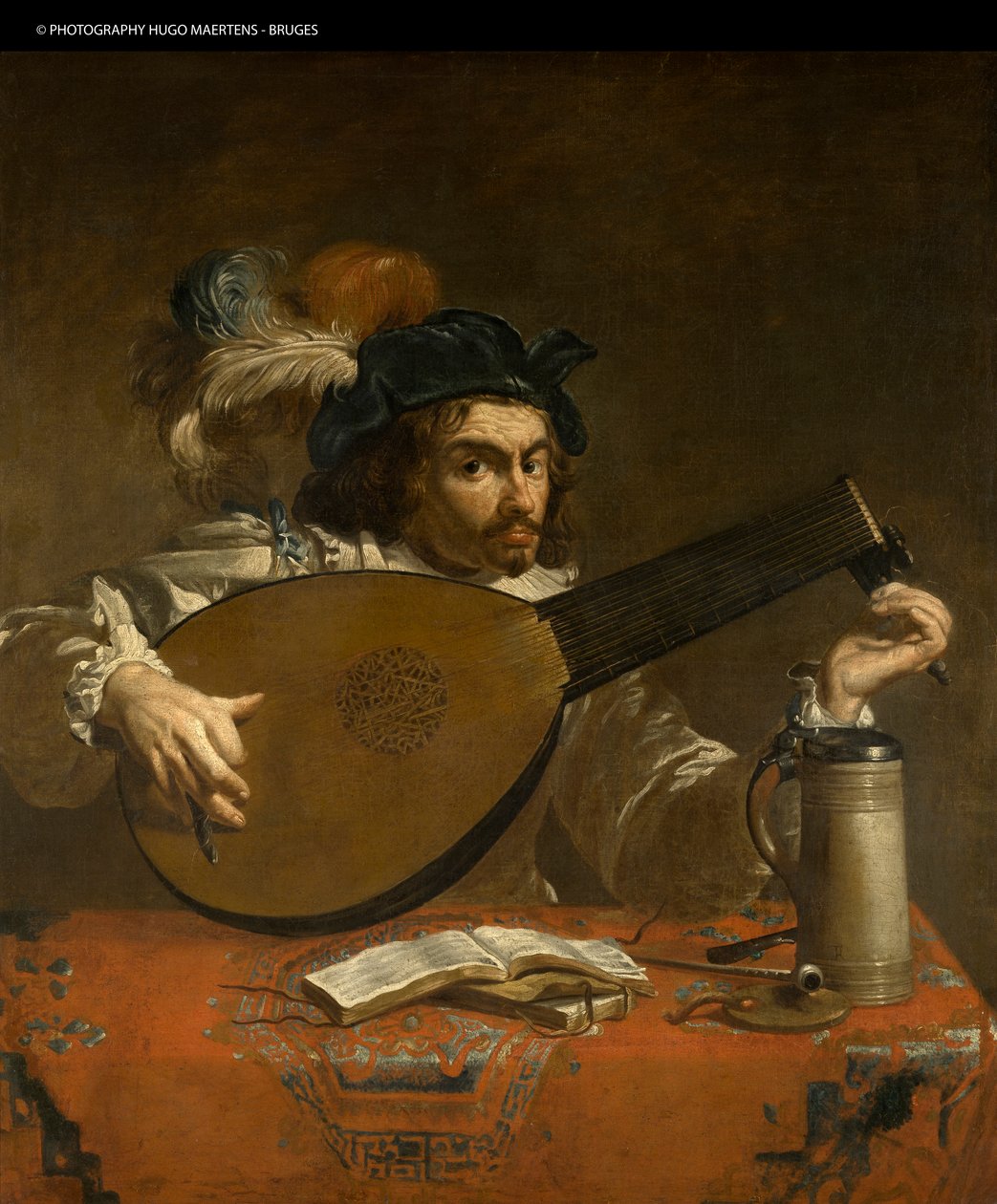 El tañedor de laúd (óleo sobre lienzo) de Theodor Rombouts