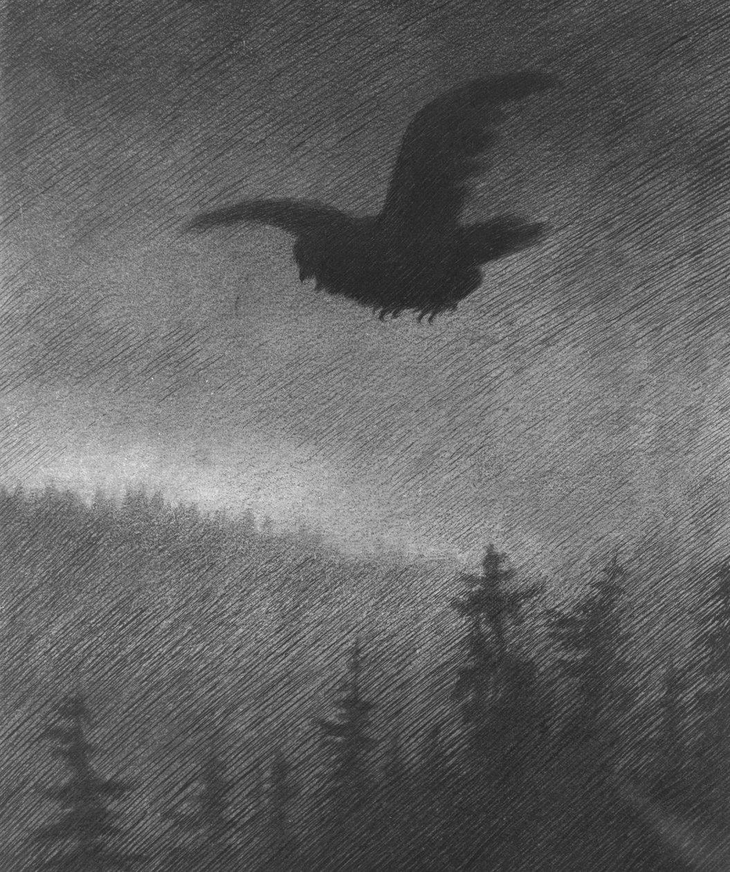 La peste negra (dibujo) de Theodor Severin Kittelsen
