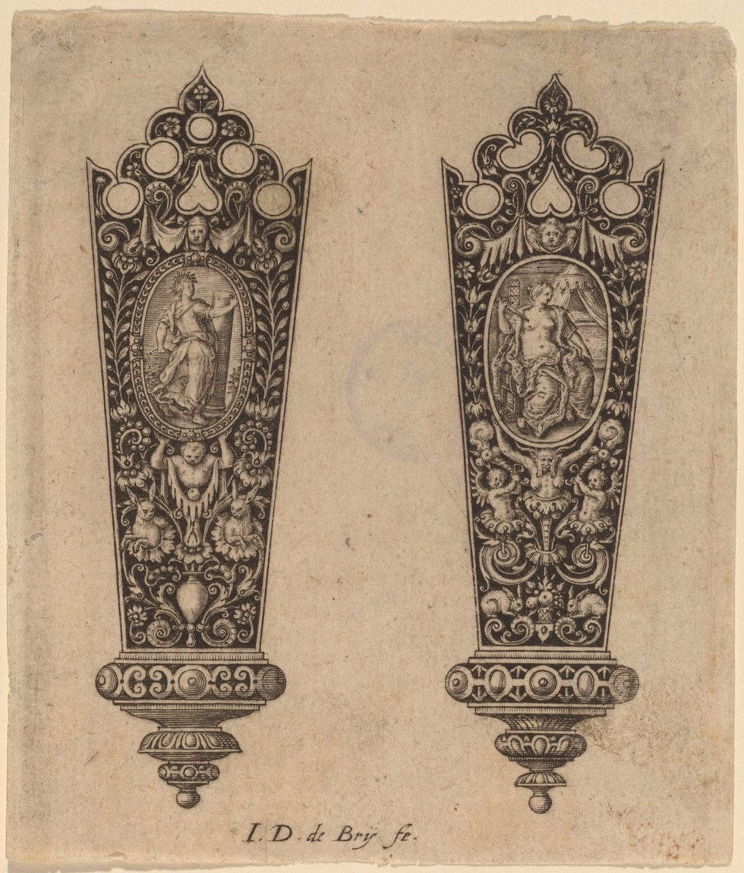 Ornamento para mango de cuchillo de Theodor de Bry