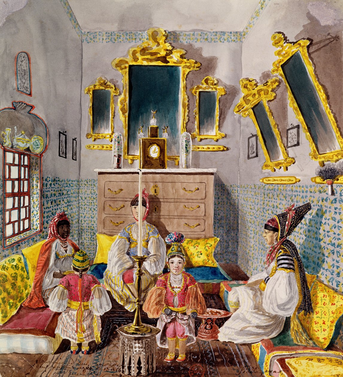 Interior argelino, c.1835 de Theodore Leblanc