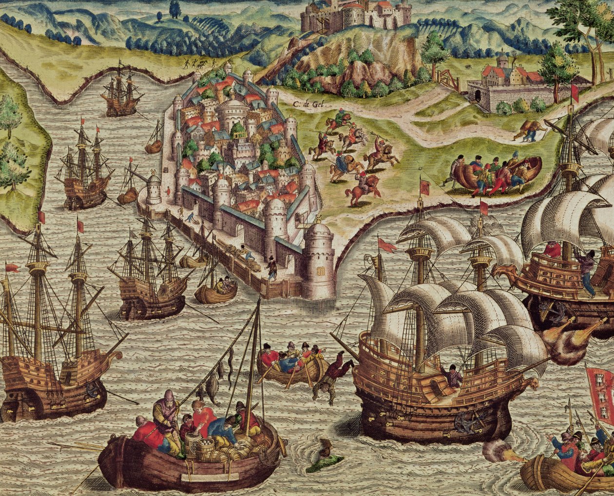 Combate naval, ilustración de 