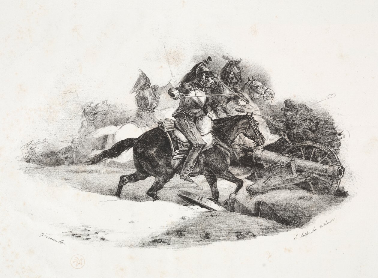 Coraceros cargando una batería de artillería de Theodore Gericault