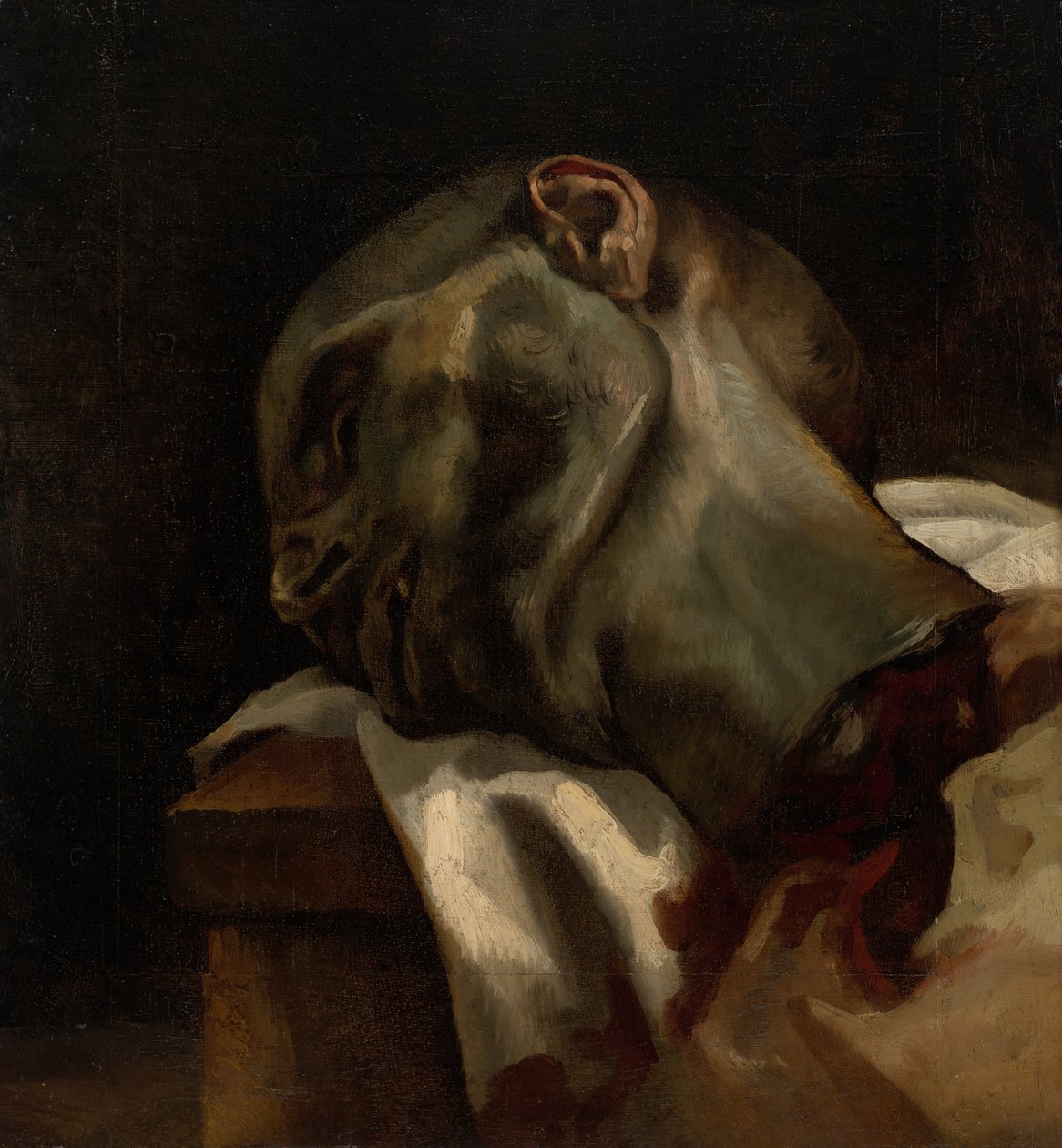 Cabeza de un hombre guillotinado, 1818-1819 de Theodore Gericault