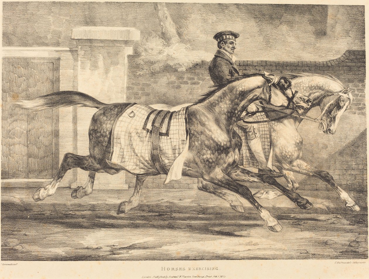 Caballos ejercitándose de Theodore Gericault