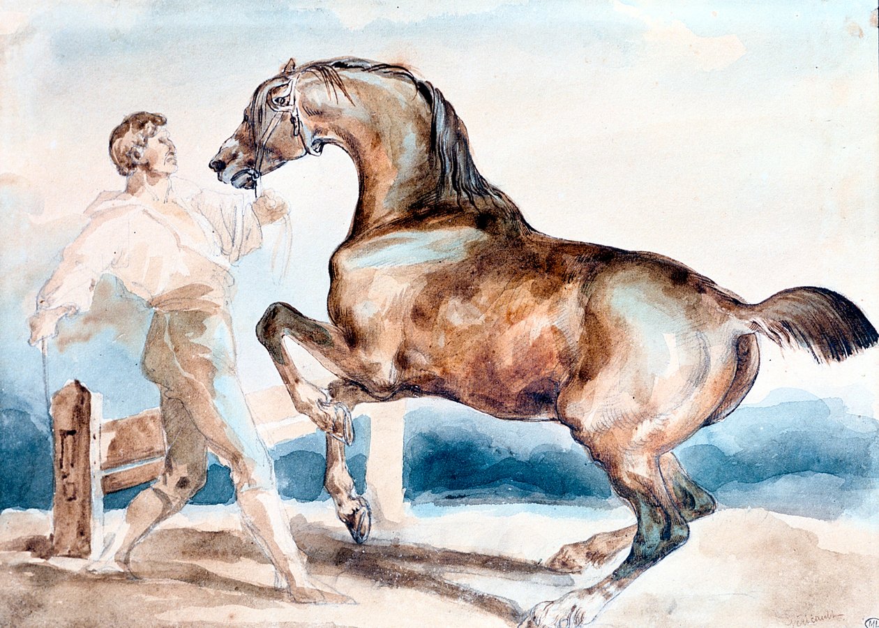 Le Dressage, principios del siglo XIX de Theodore Gericault