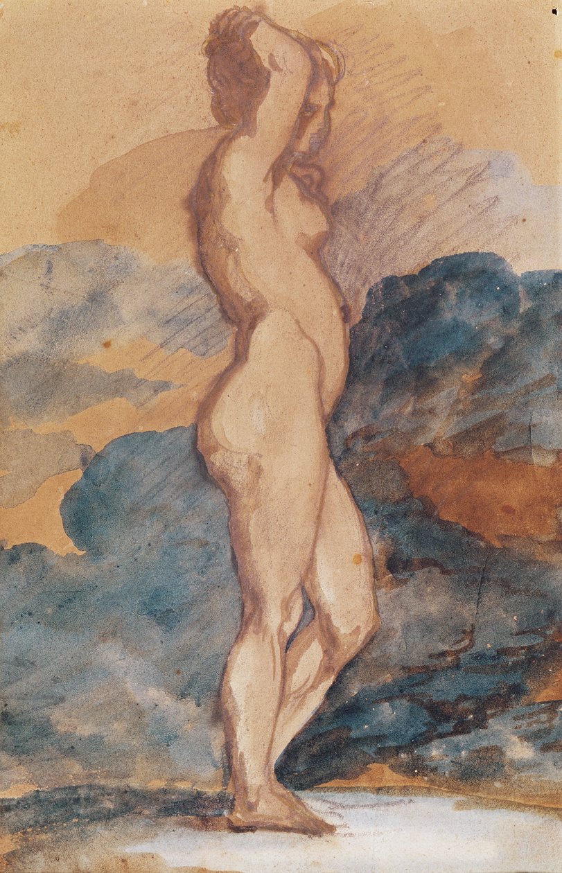 Estudio de una mujer desnuda de Theodore Gericault