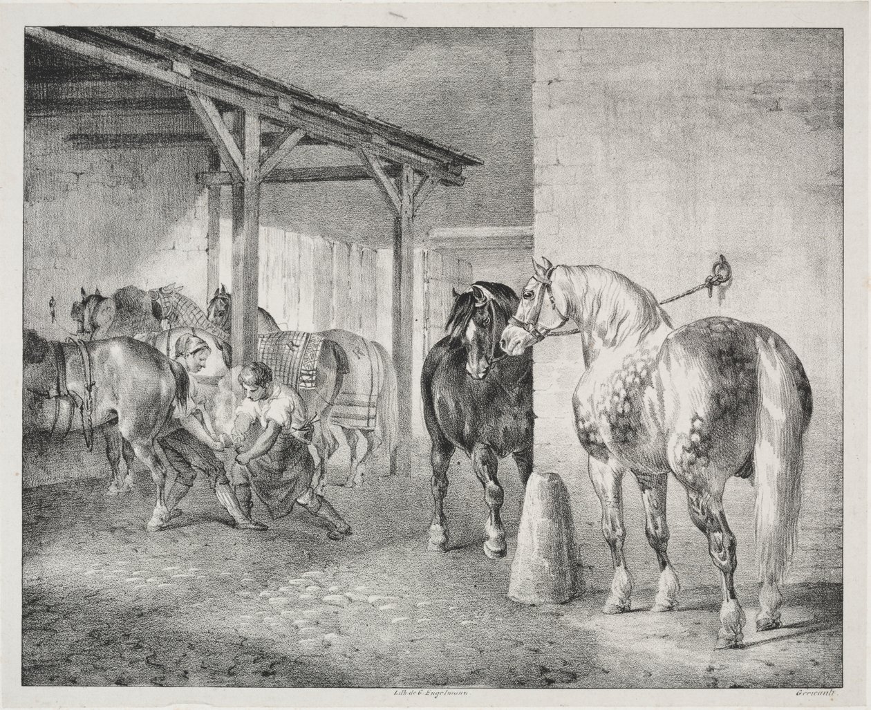 El cobertizo del herrero de Theodore Gericault