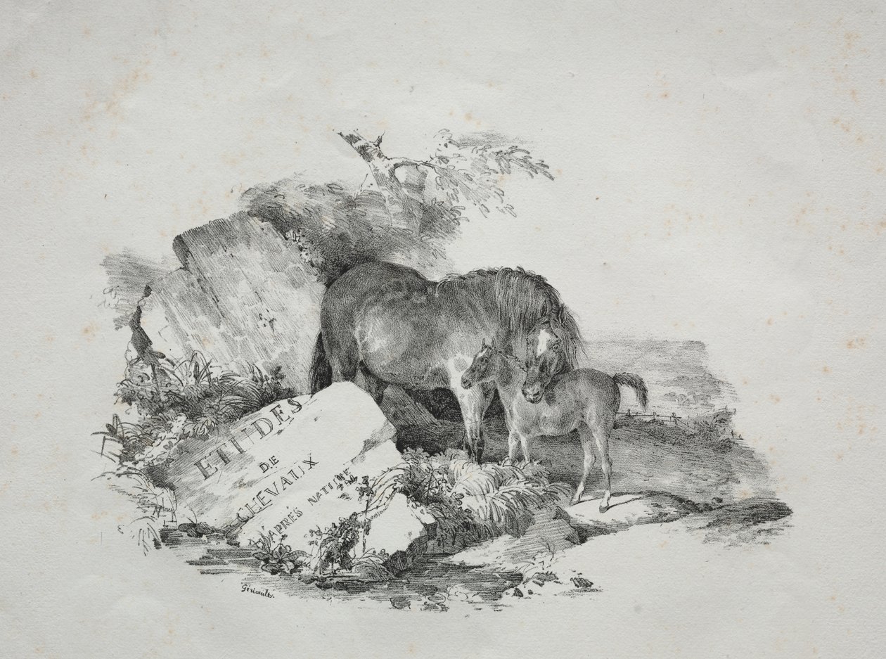 La Yegua y su Potro de Theodore Gericault