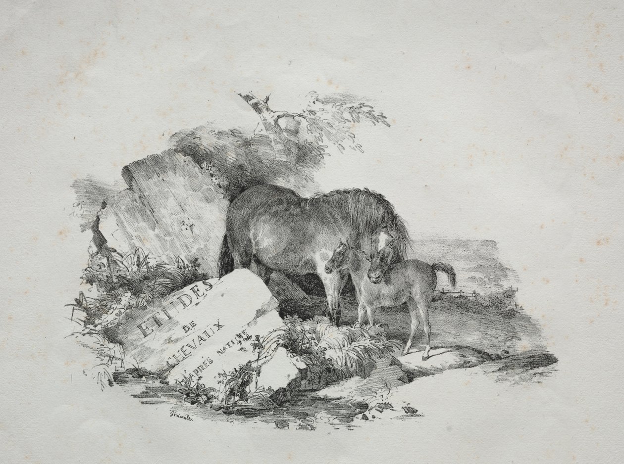 La yegua y su potro de Theodore Gericault