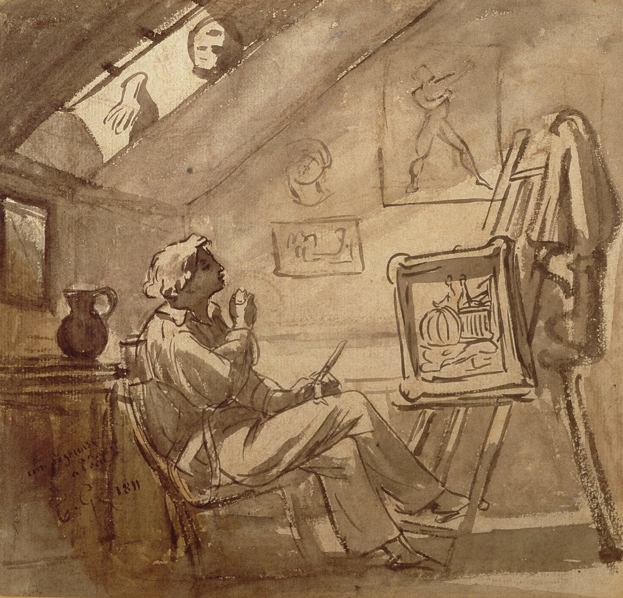 Joven pintor en su estudio de Theodore Gericault