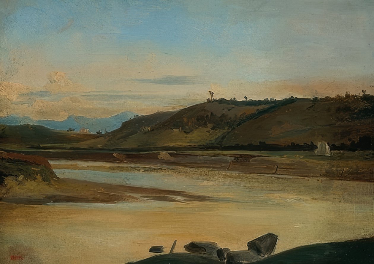 Paisaje con río de Pierre Etienne Theodore Rousseau