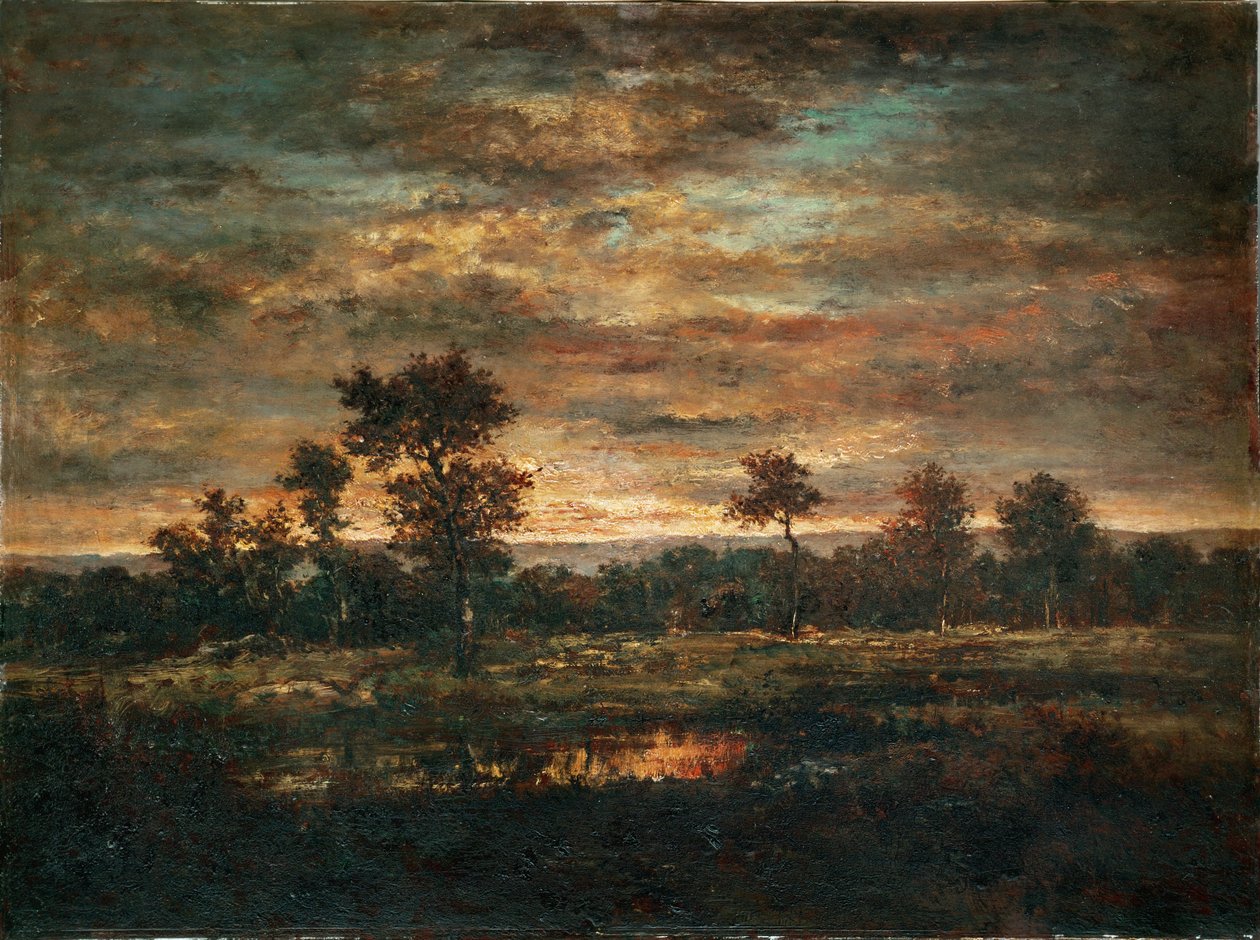 Estanque y borde de bosque ... de Theodore Rousseau