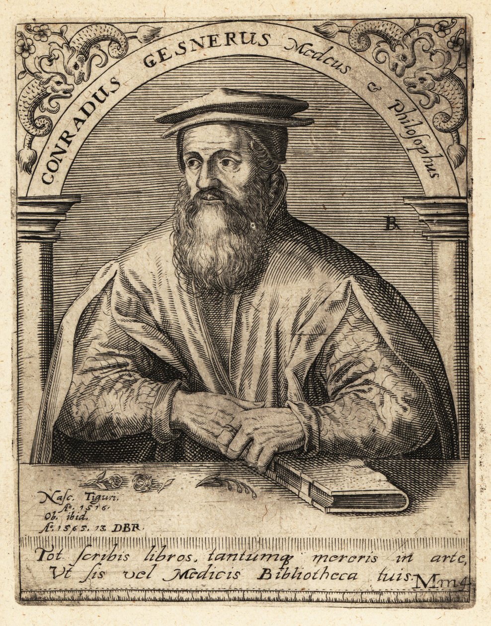 Conrad Gessner, médico suizo de Theodore de Bry
