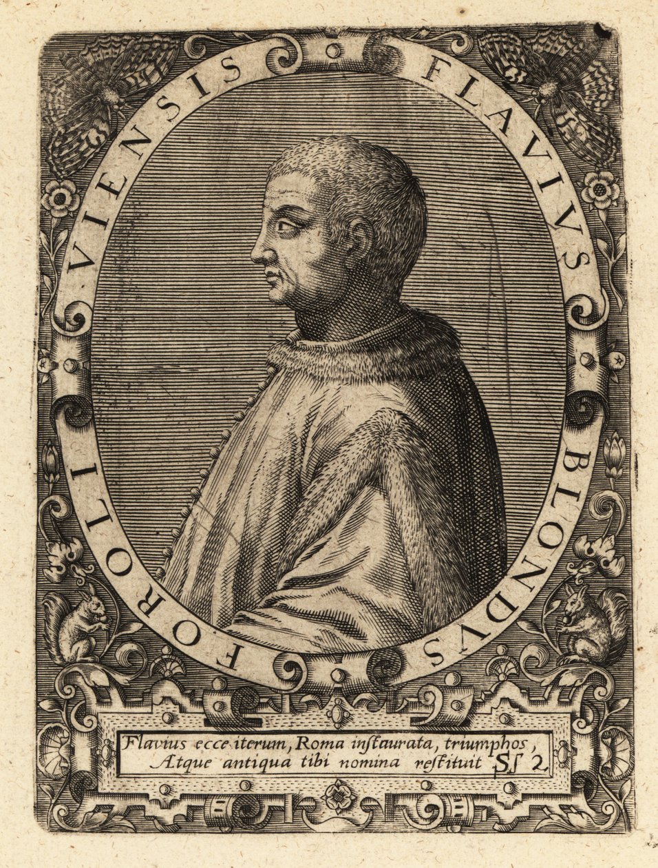 Flavio Biondo, historiador italiano de Theodore de Bry