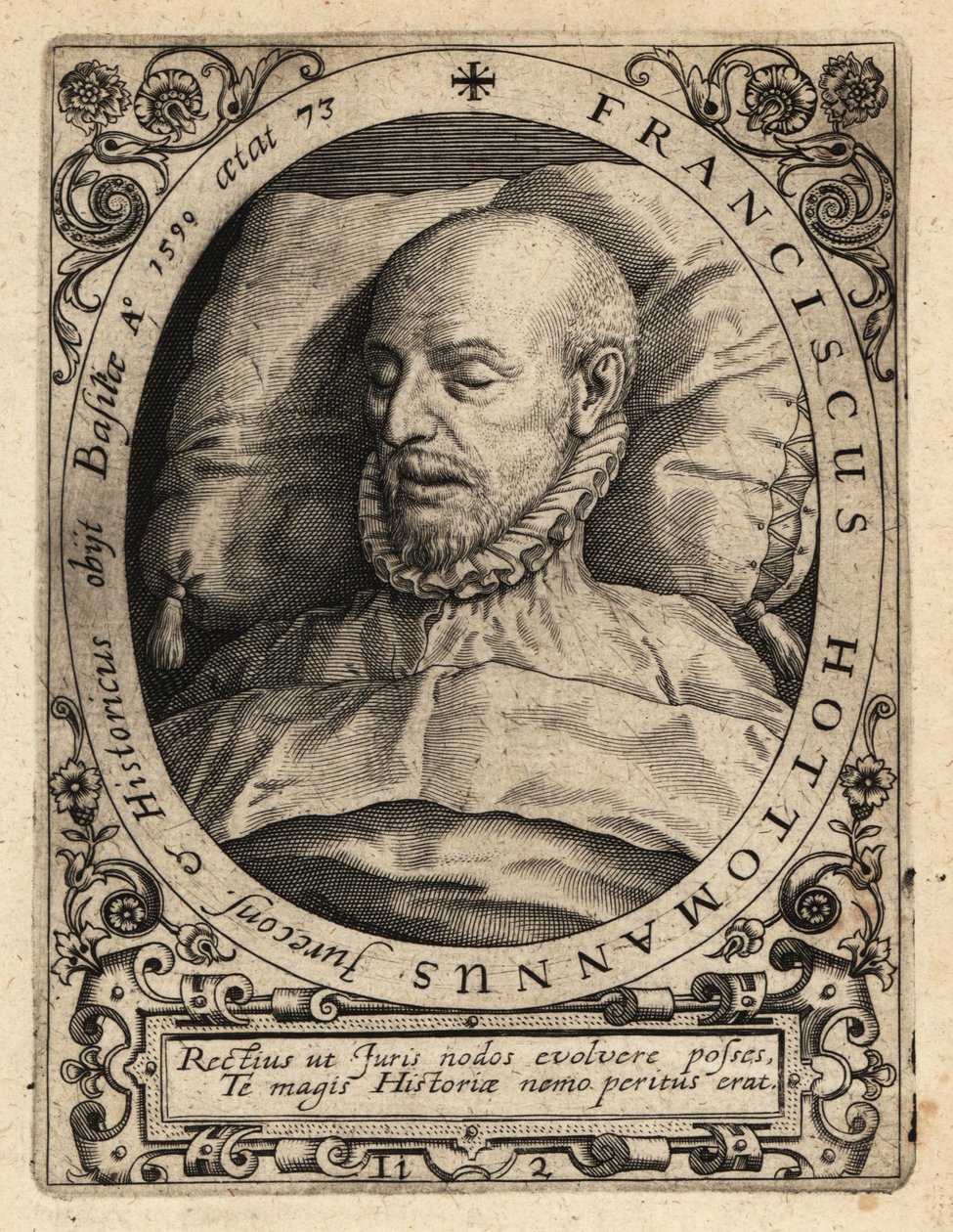 Francois Hotman, en su lecho de muerte de Theodore de Bry