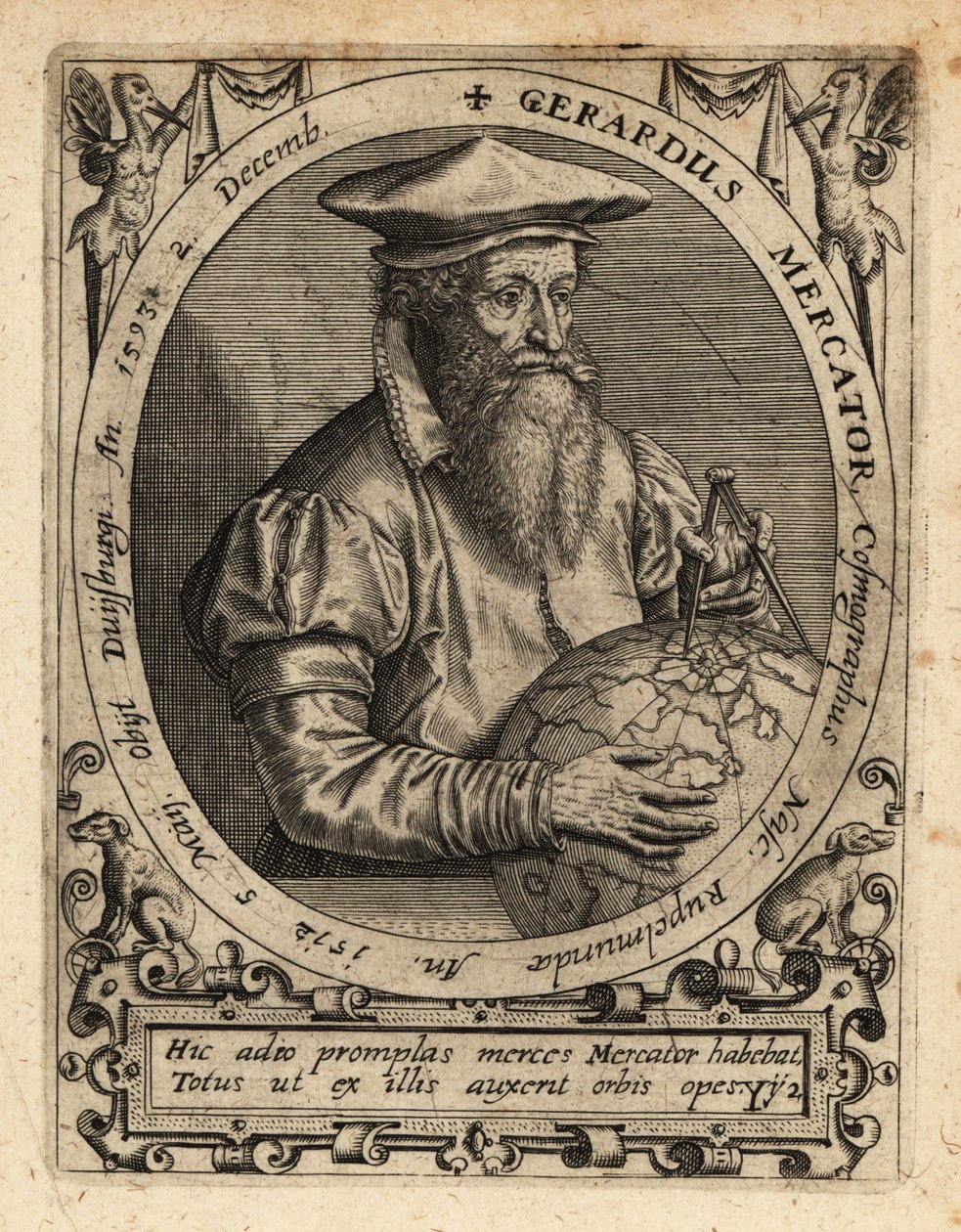 Gerardus Mercator, geógrafo de Theodore de Bry