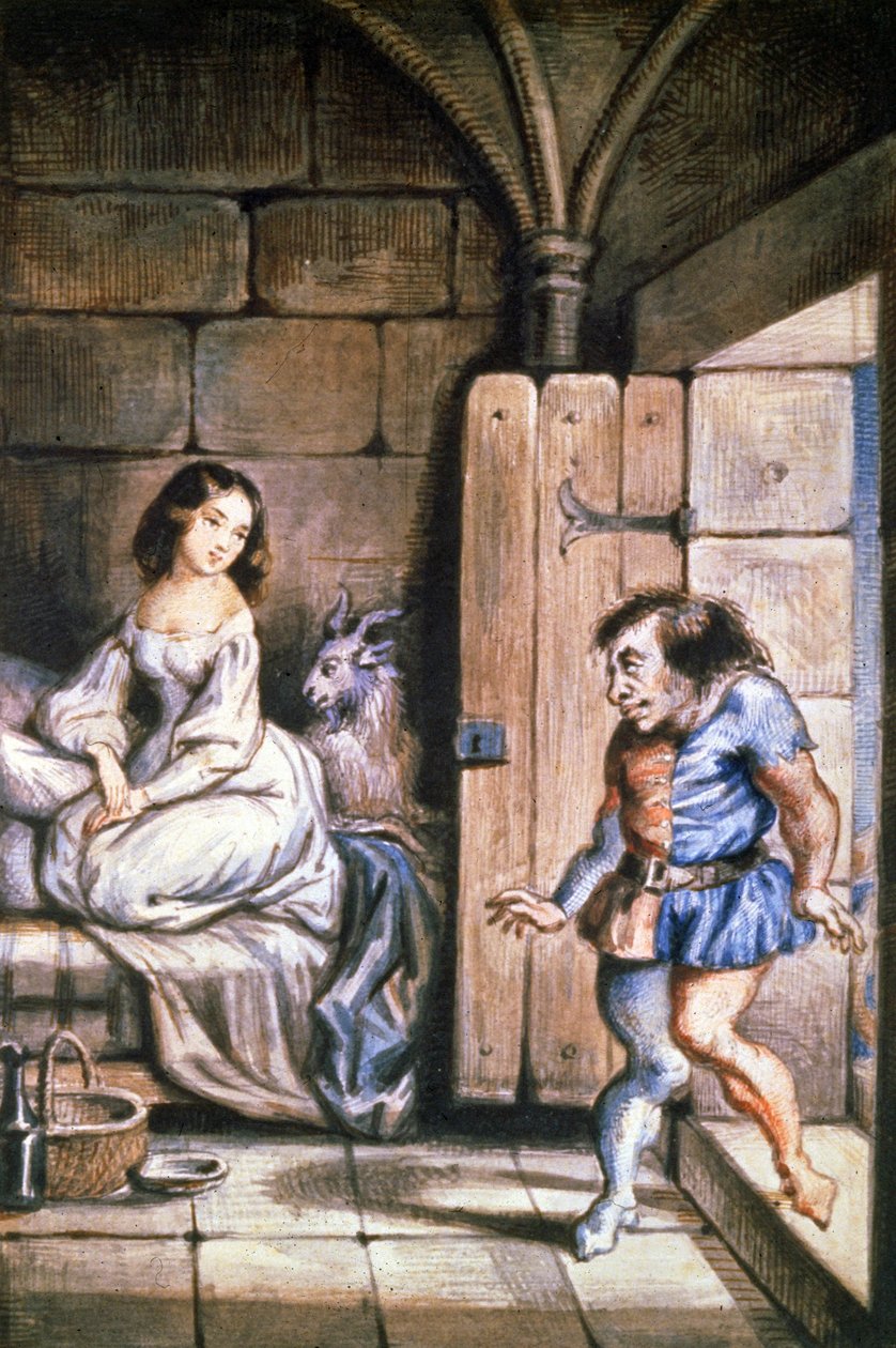 Esmeralda y Quasimodo, hacia 1831-1835 (ilustración) de Theophile (after) Gautier