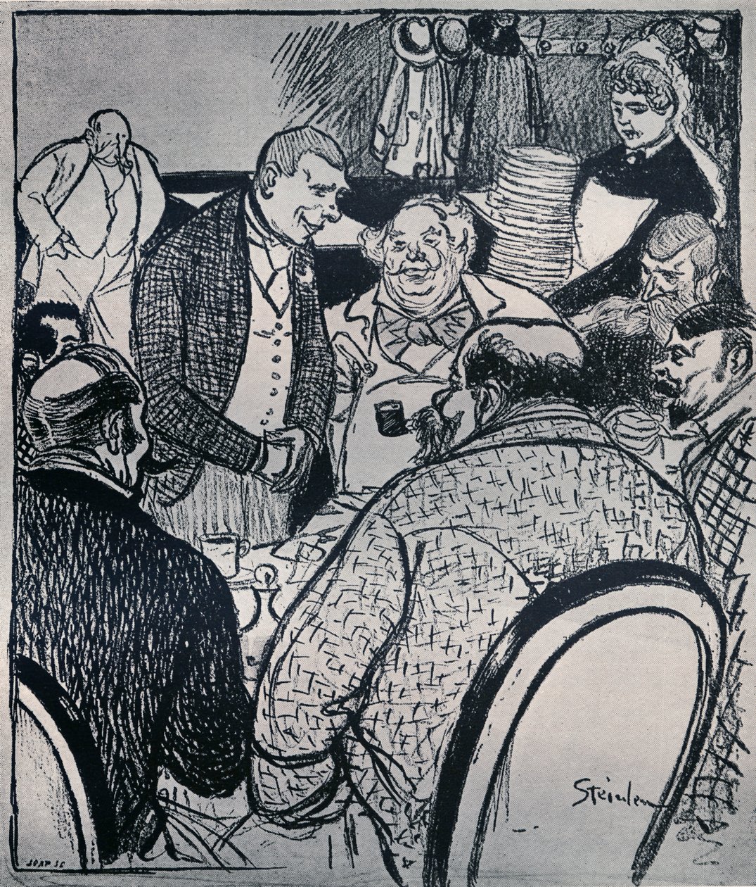 Escena de café en París de Théophile Alexandre Steinlen