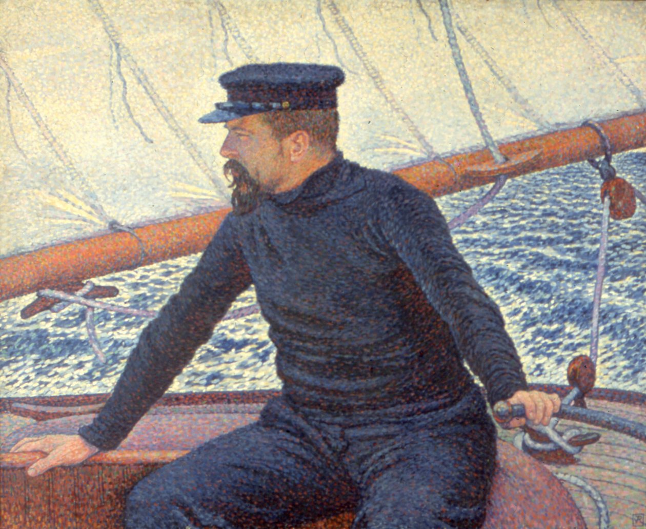 Paul Signac en su barco de Théo van Rysselberghe