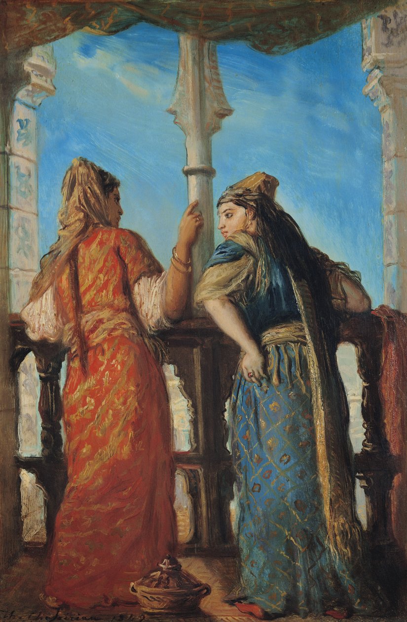 Mujeres judías en el balcón, Argel, 1849 de Théodore Chassériau