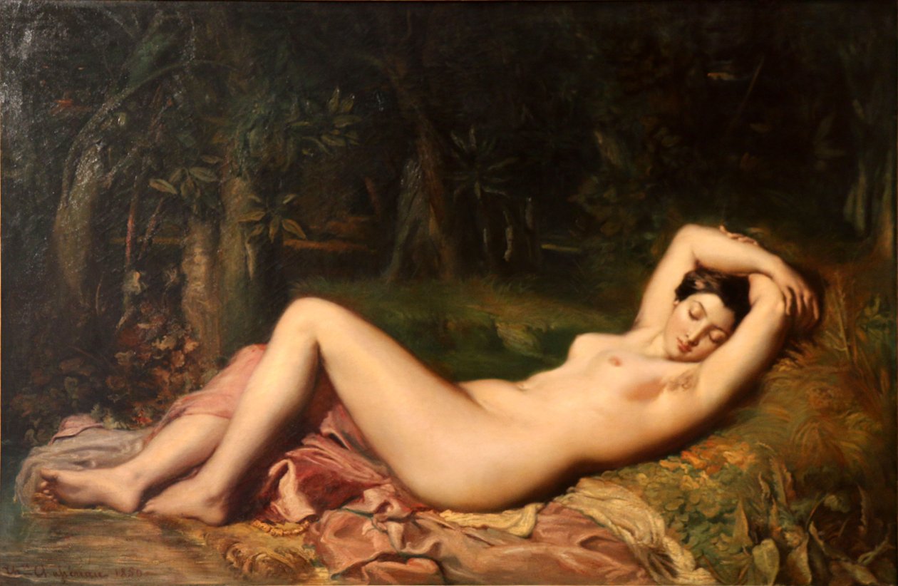 Ninfa junto a una fuente, durmiendo de Théodore Chassériau