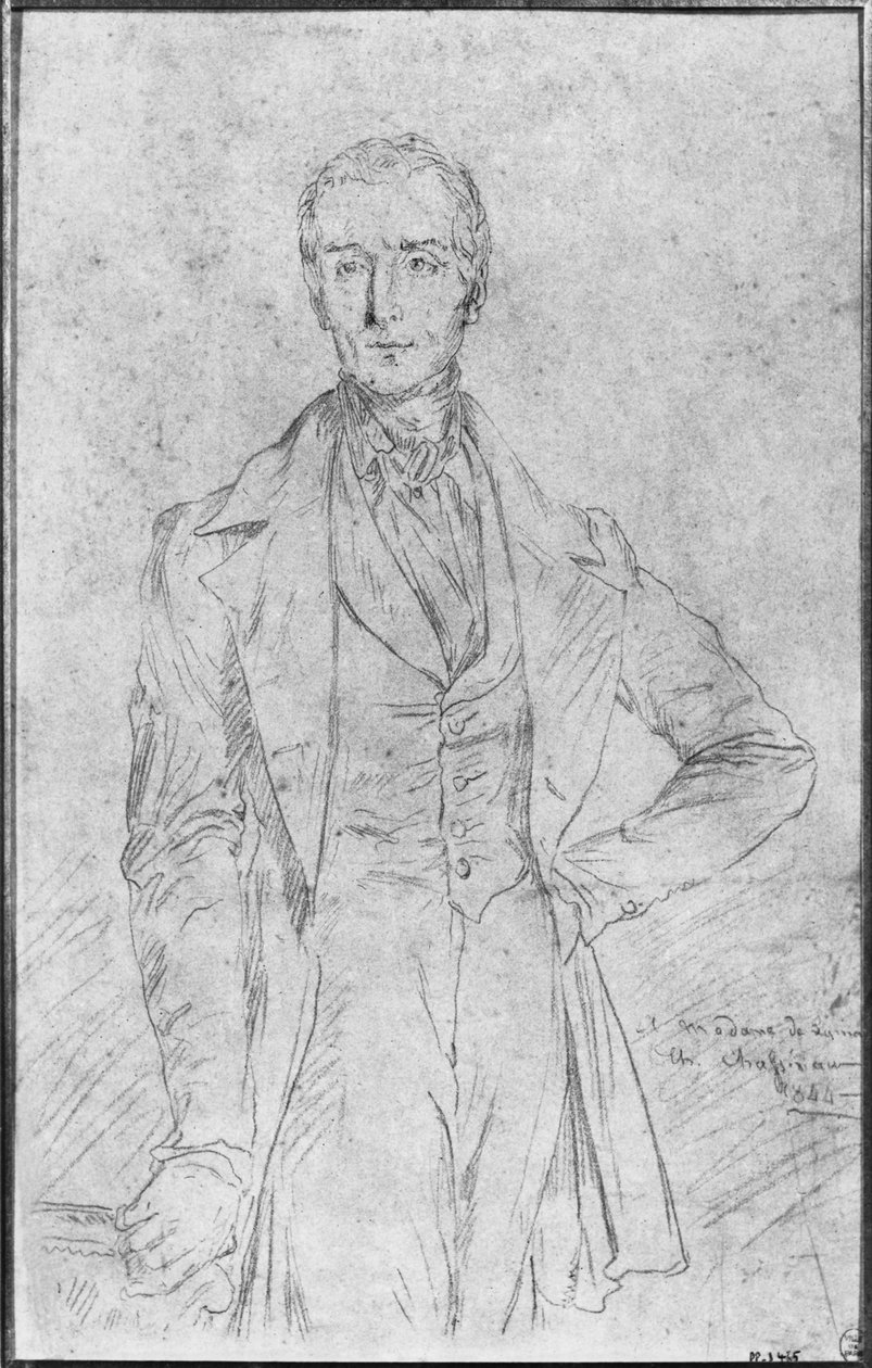 Retrato de Alphonse de Lamartine, 1844 de Théodore Chassériau