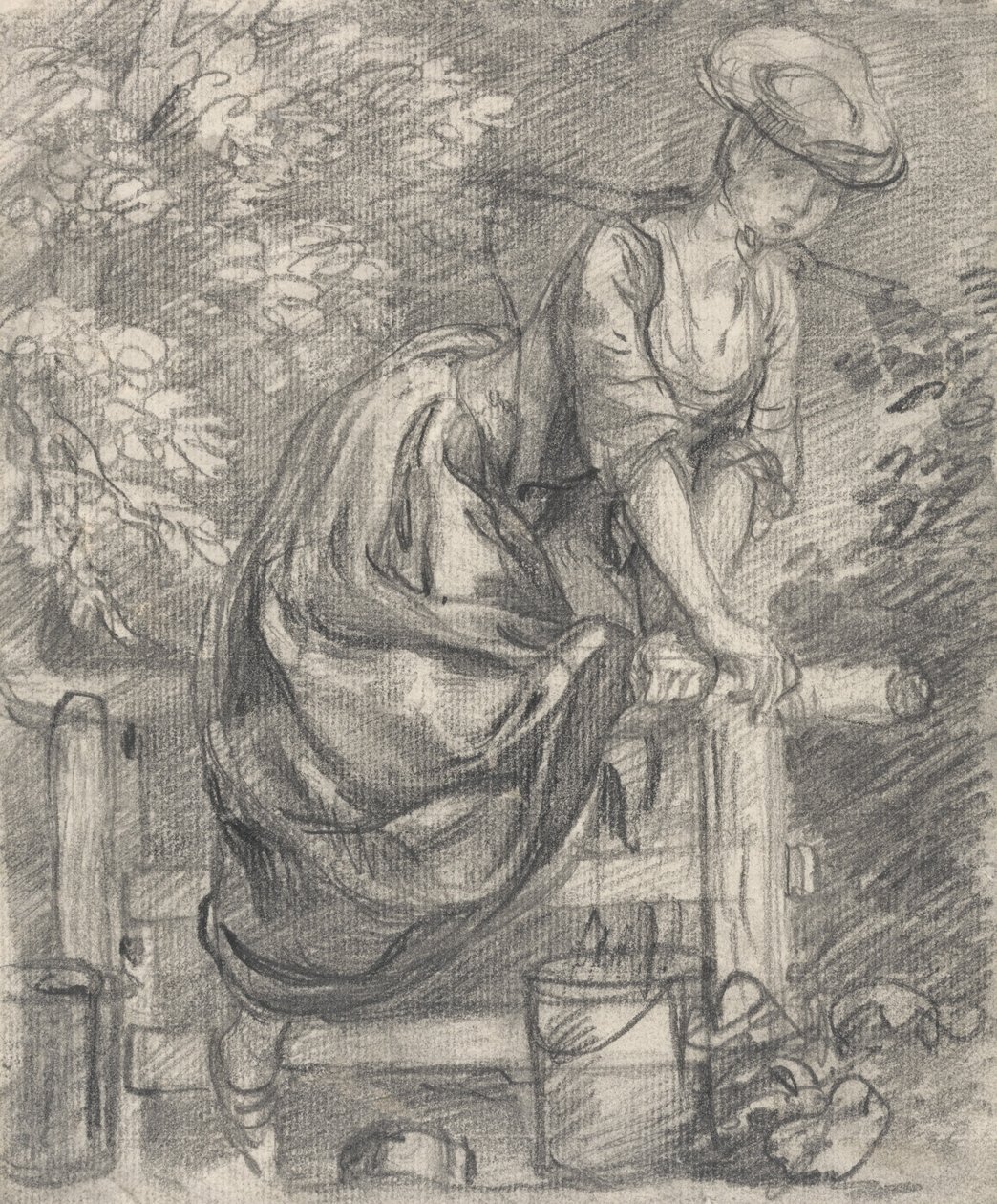 Una lechera subiendo una escalera de Thomas Gainsborough