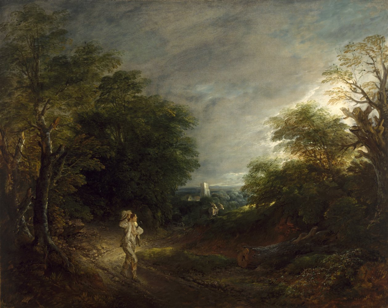 Paisaje boscoso con un leñador de Thomas Gainsborough