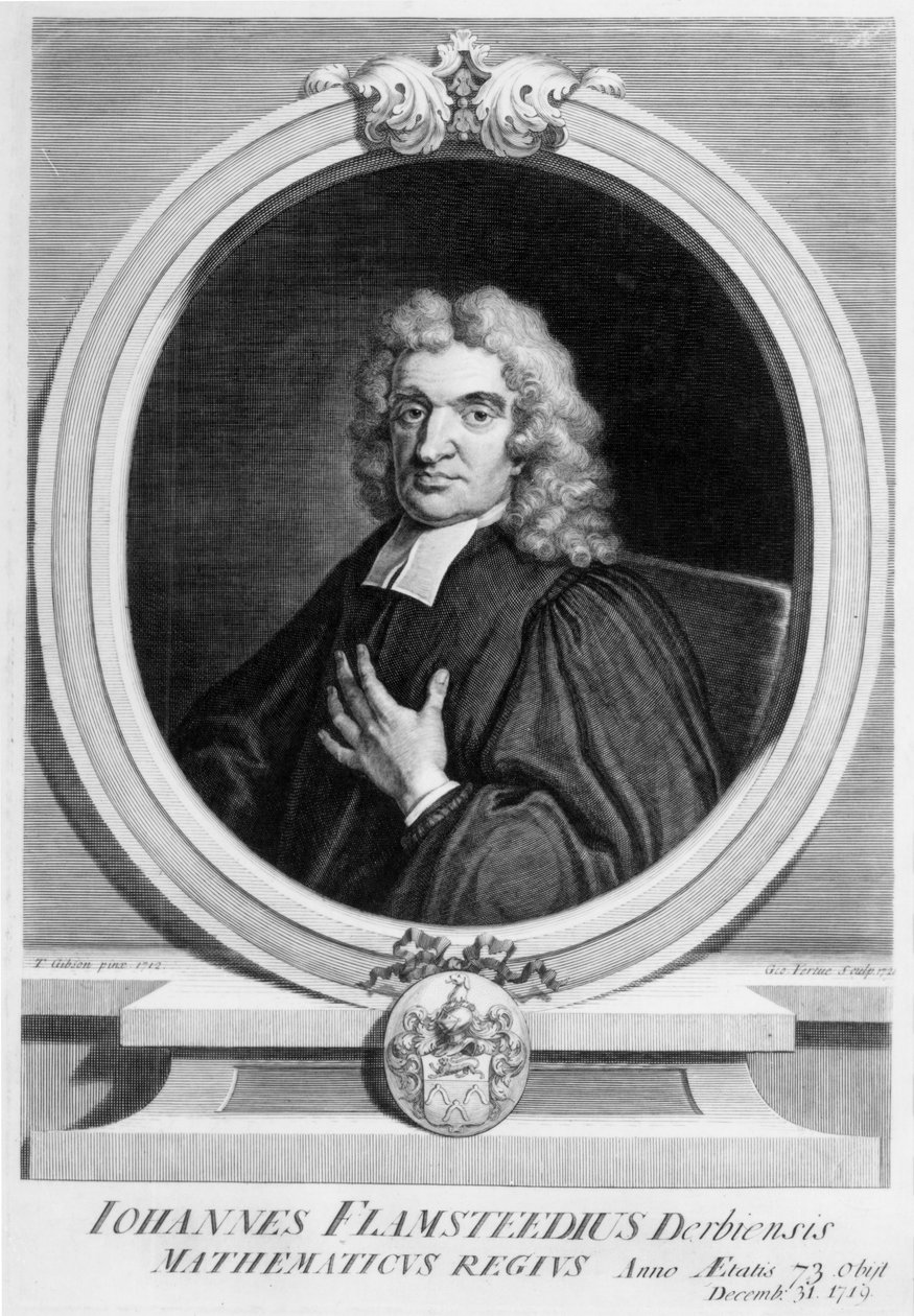 Sir John Flamsteed, grabado por George Vertue, 1719 de Thomas Gibson