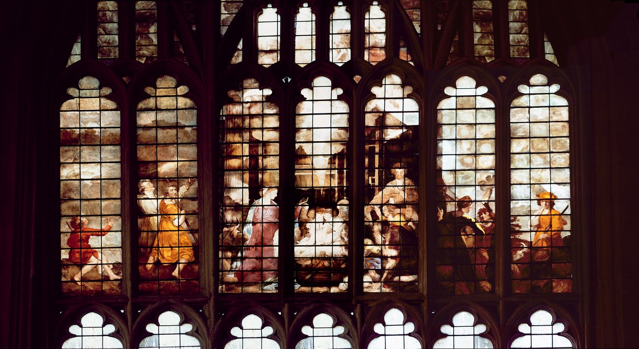 Escena de la Natividad (vidriera) de Thomas Jervais