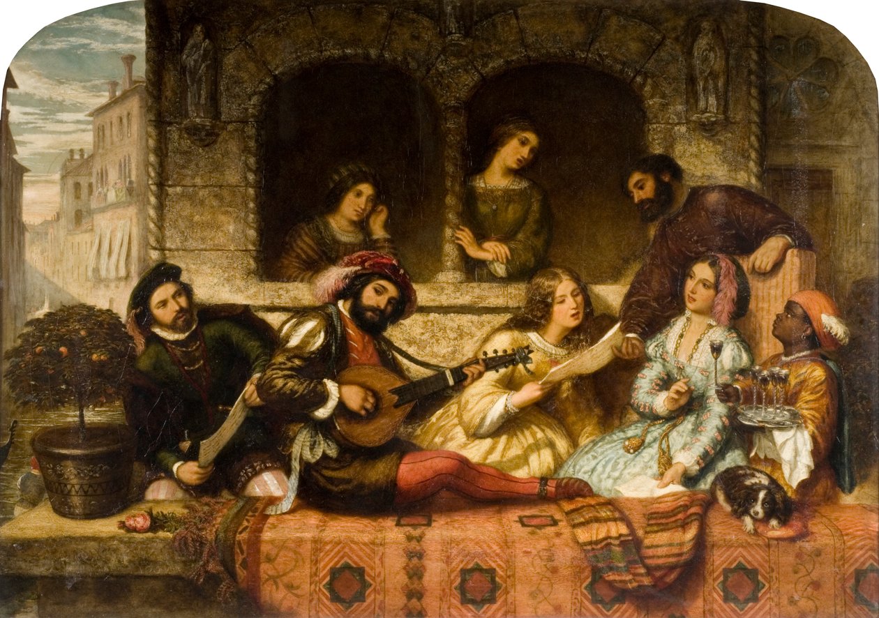 Escena de balcón veneciano, 1859 de Thomas Kent Pelham