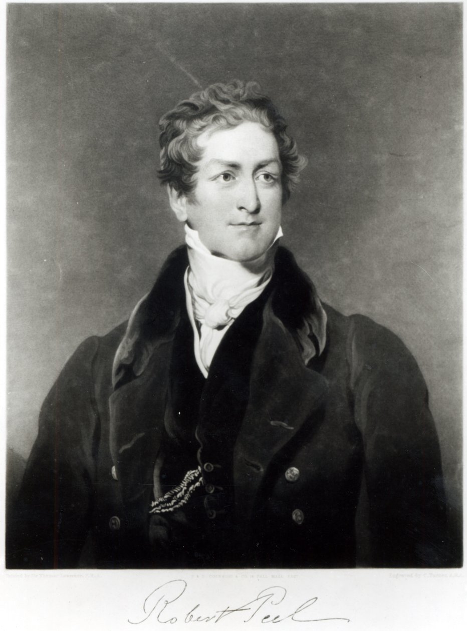 Retrato de Sir Robert Peel (1788-1850) grabado por C. Turner de Thomas Lawrence