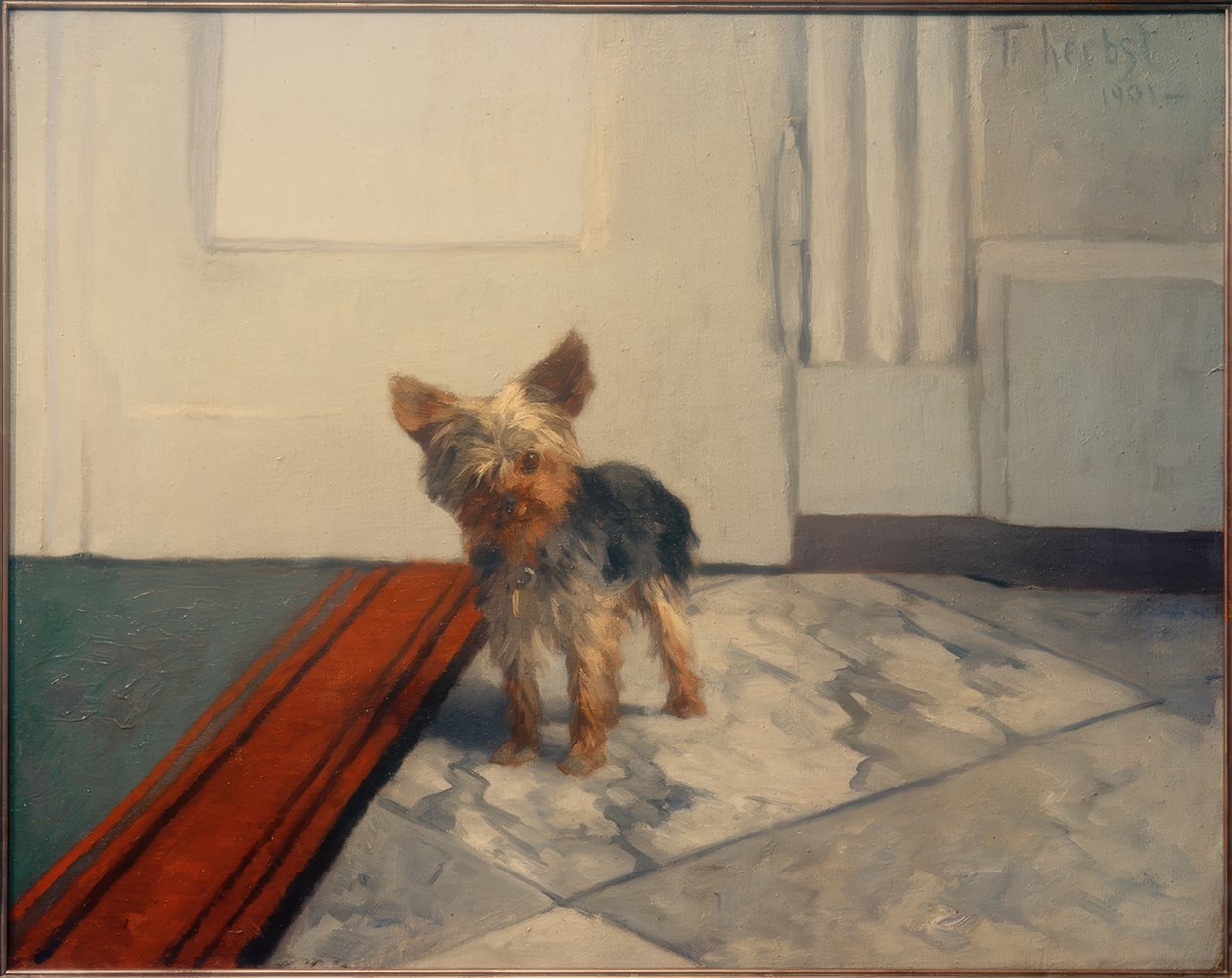Perro pequeño en el pasillo de Thomas Ludwig Herbst