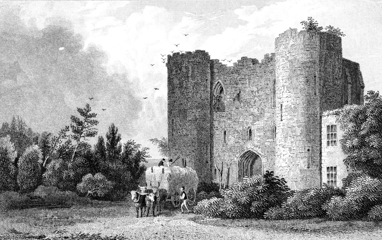 Castillo de Tunbridge, Kent, grabado por S. Lacey, 1831 de Thomas Mann Baynes