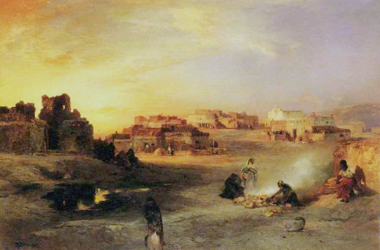 Un Pueblo Indio, 1905 de Thomas Moran
