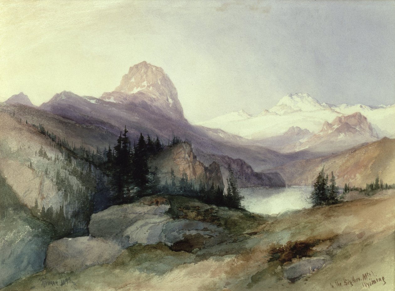 En las Montañas Bighorn, 1889 de Thomas Moran