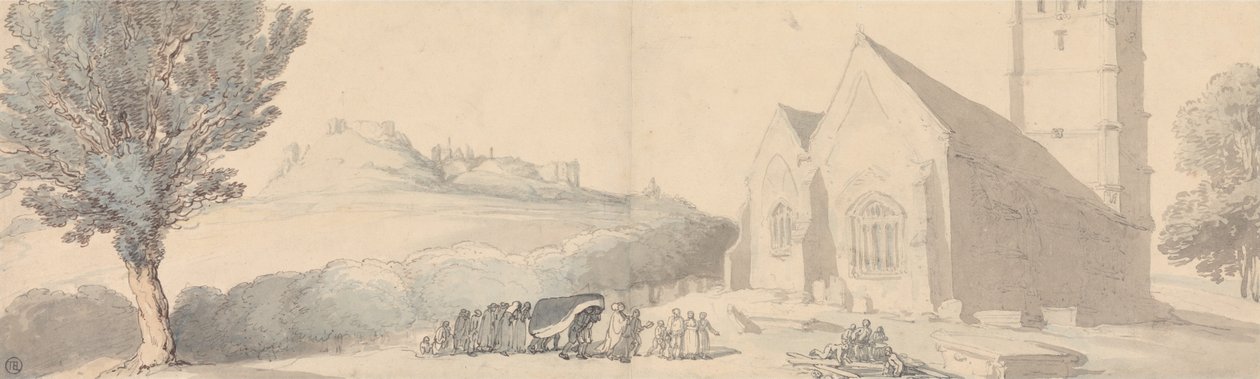 Un entierro en Carisbrooke, Isla de Wight de Thomas Rowlandson