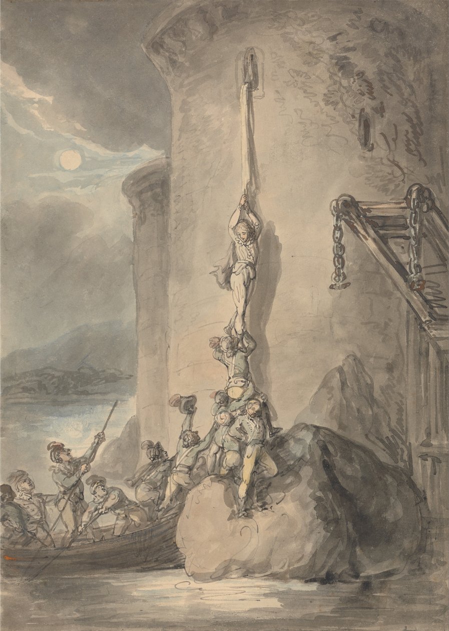 Una escapada militar de Thomas Rowlandson