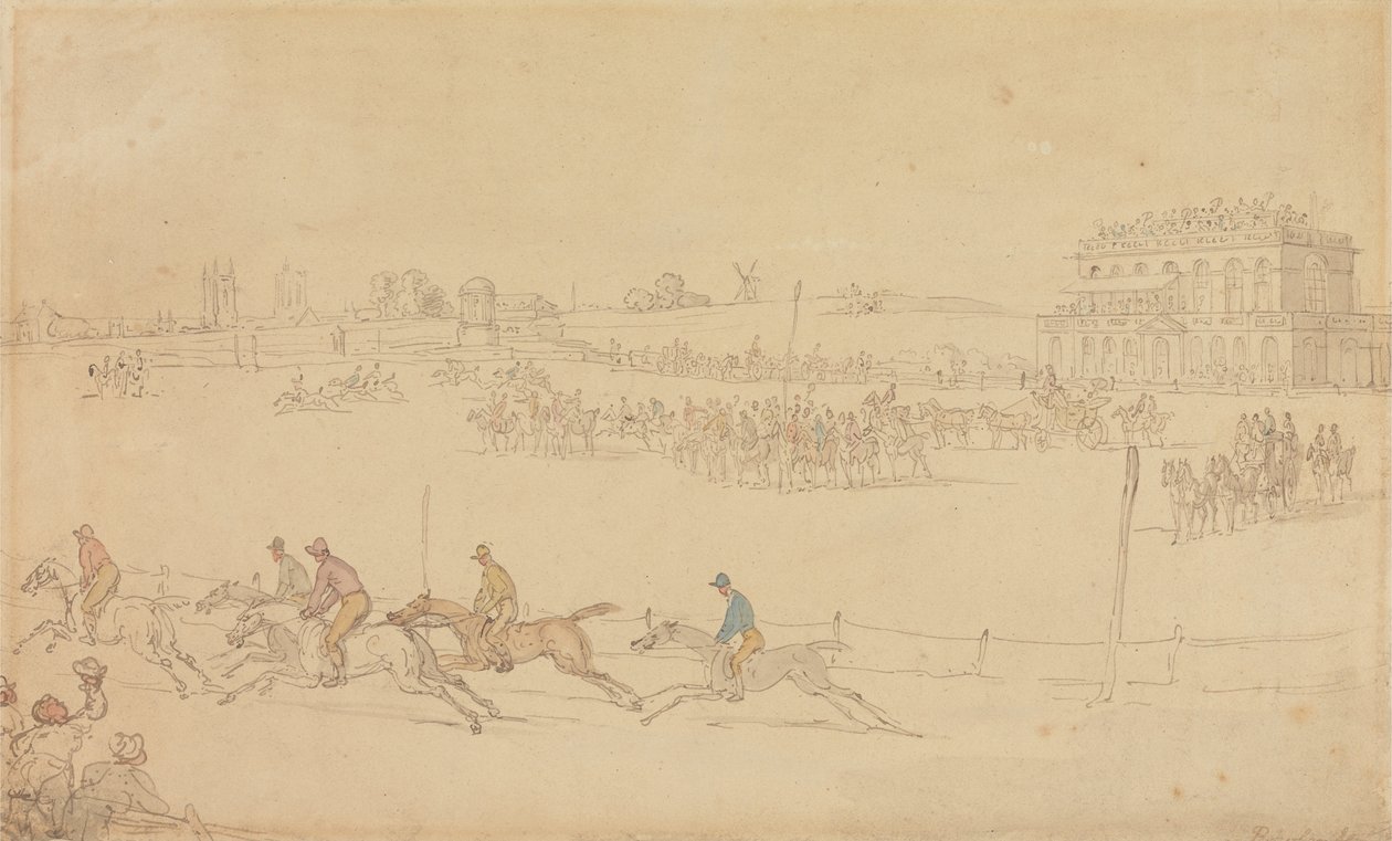 Una carrera en Knavesmire en York de Thomas Rowlandson