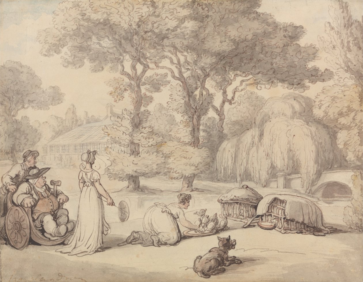 Alimentando a los patitos de Thomas Rowlandson