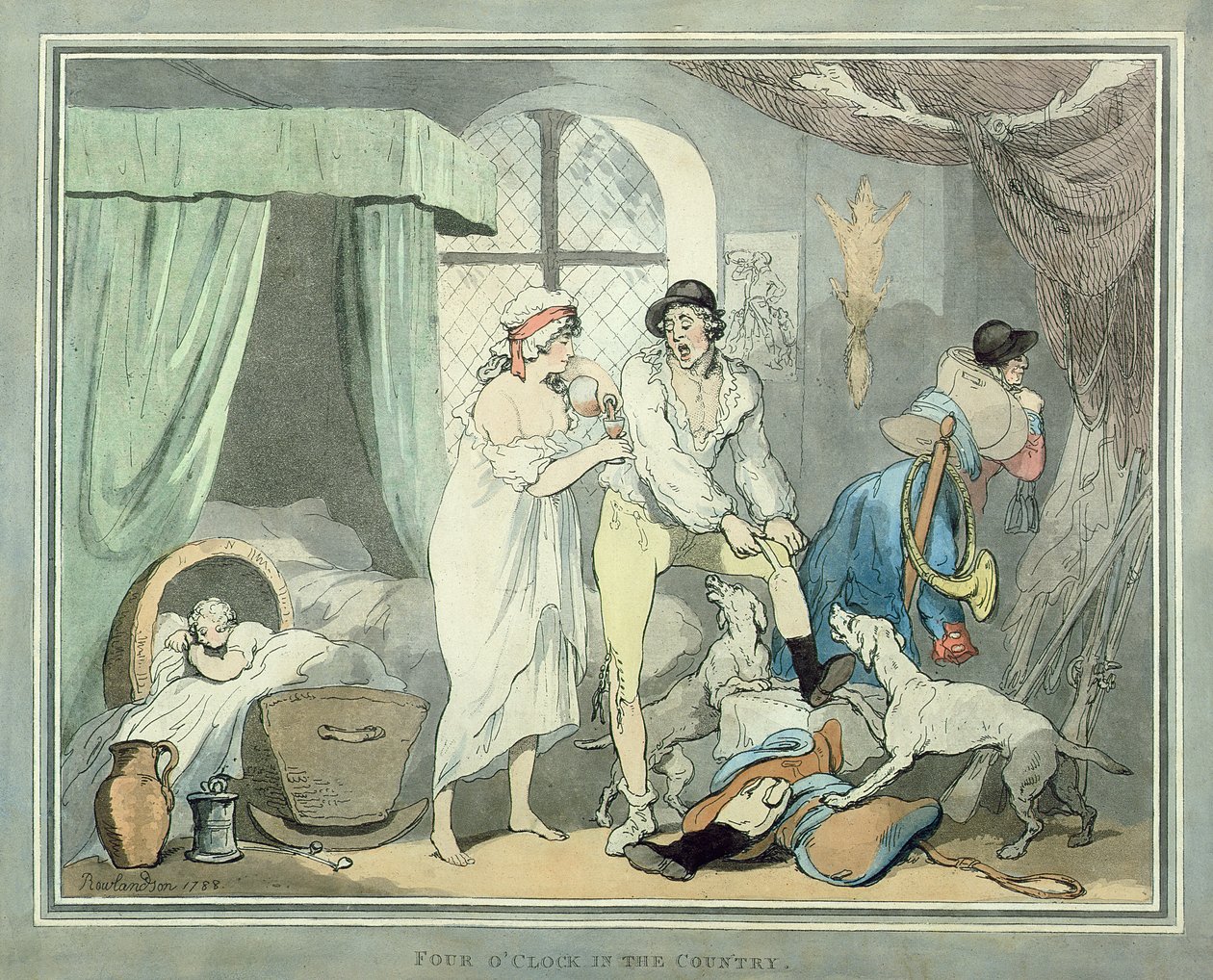 Las cuatro en el campo, pub. 1788 de Thomas Rowlandson