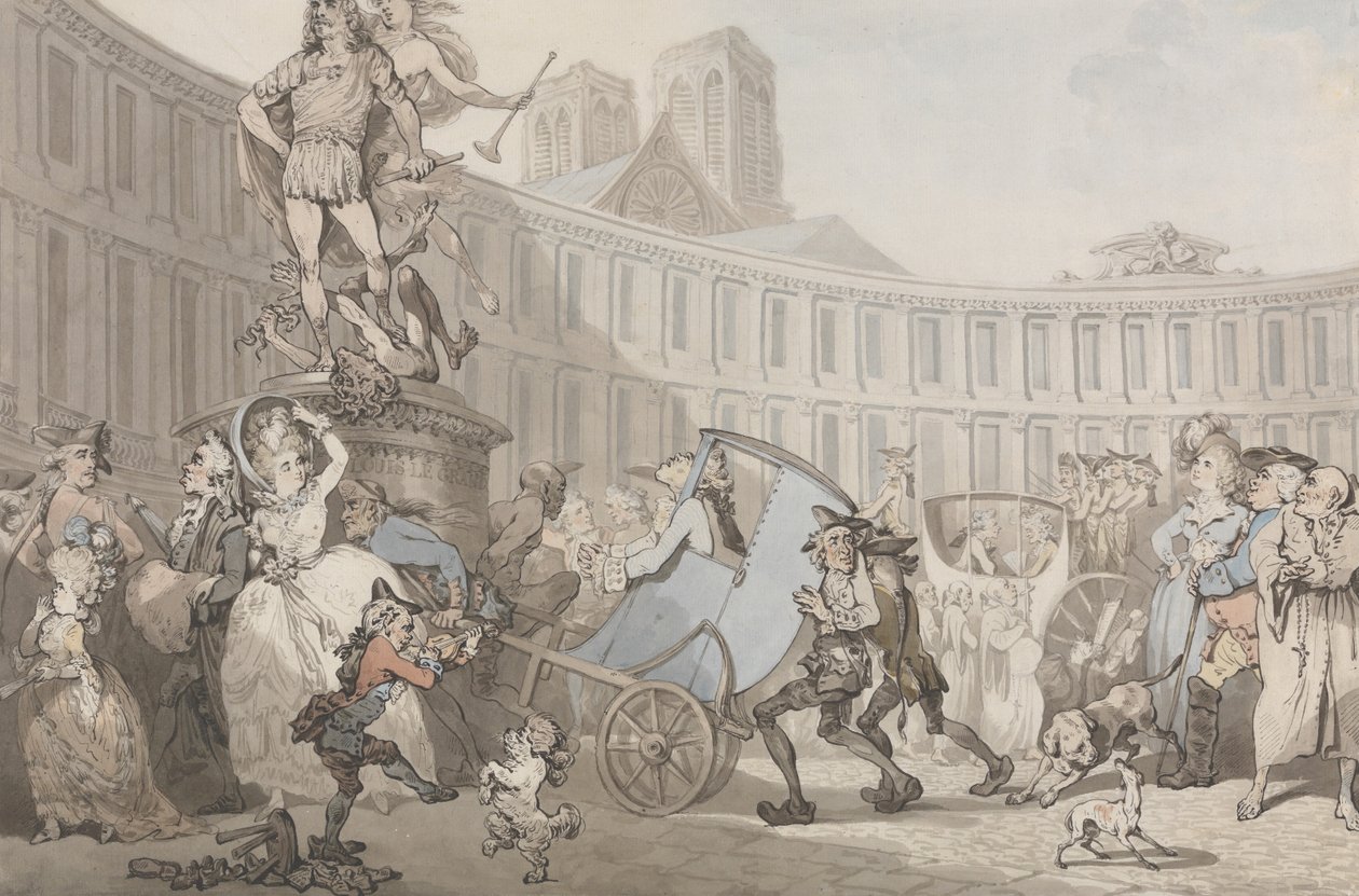 Place des Victoires, París de Thomas Rowlandson