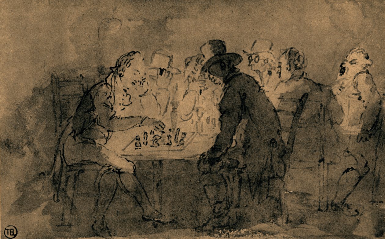 Los jugadores de ajedrez de Thomas Rowlandson